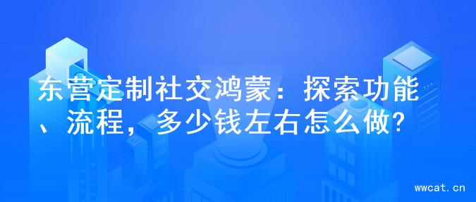 东营定制社交鸿蒙：探索功能、流程，多少钱左右怎么做?