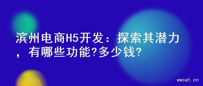 滨州电商H5开发：探索其潜力，有哪些功能?多少钱?