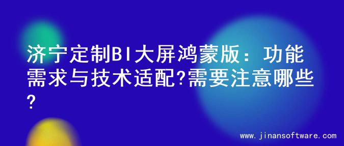 济宁定制BI大屏鸿蒙版：功能需求与技术适配?需要注意哪些?