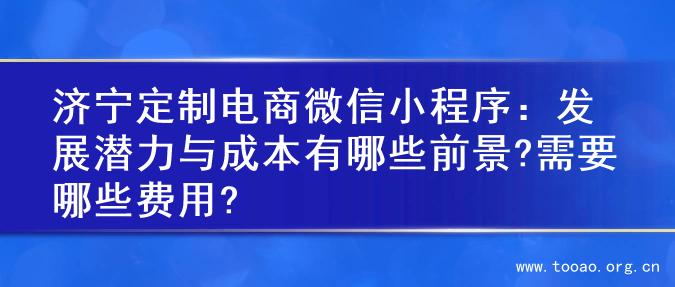 济宁定制电商微信小程序：发展潜力与成本有哪些前景?需要哪些费用?