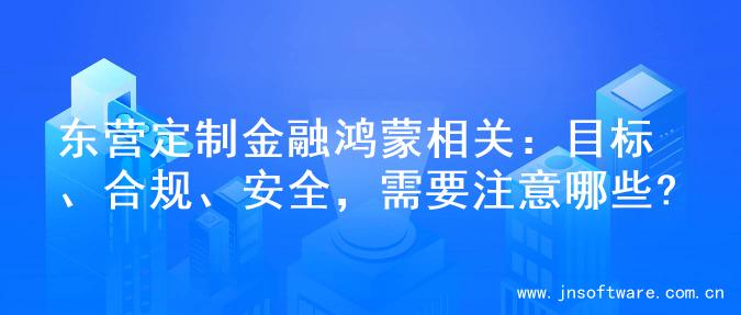 东营定制金融鸿蒙相关：目标、合规、安全，需要注意哪些?
