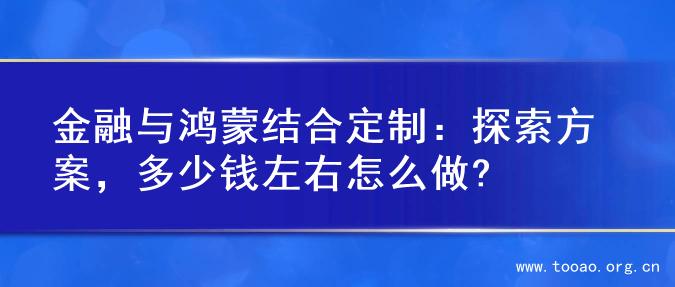 金融与鸿蒙结合定制：探索方案，多少钱左右怎么做?