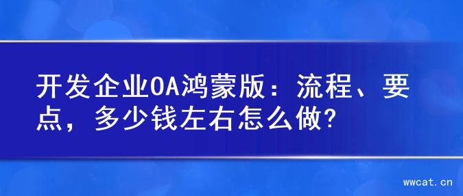 开发企业OA鸿蒙版：流程、要点，多少钱左右怎么做?