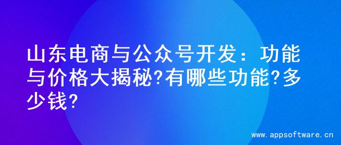 山东电商与公众号开发：功能与价格大揭秘?有哪些功能?多少钱?