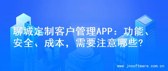 聊城定制客户管理APP：功能、安全、成本，需要注意哪些?