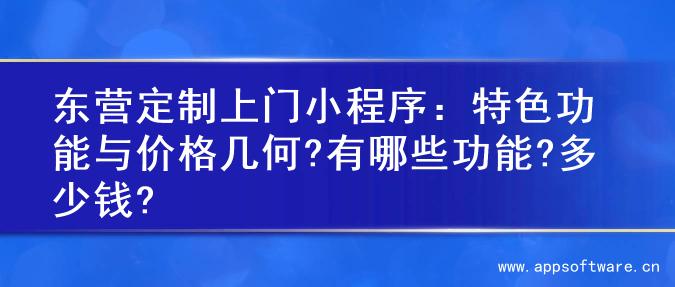 东营定制上门小程序：特色功能与价格几何?有哪些功能?多少钱?