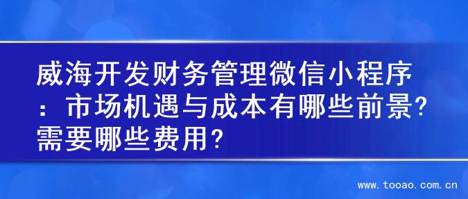 威海开发财务管理微信小程序：市场机遇与成本有哪些前景?需要哪些费用?