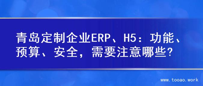 青岛定制企业ERP、H5：功能、预算、安全，需要注意哪些?