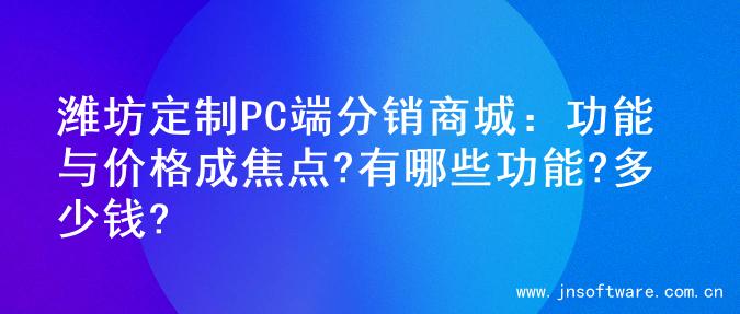 潍坊定制PC端分销商城：功能与价格成焦点?有哪些功能?多少钱?