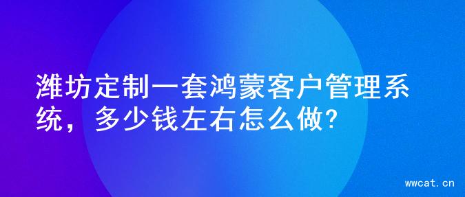 潍坊定制一套鸿蒙客户管理系统，多少钱左右怎么做?