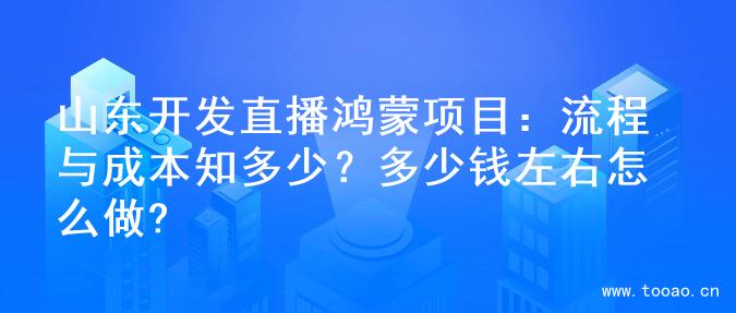 山东开发直播鸿蒙项目：流程与成本知多少？多少钱左右怎么做?