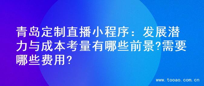 青岛定制直播小程序：发展潜力与成本考量有哪些前景?需要哪些费用?
