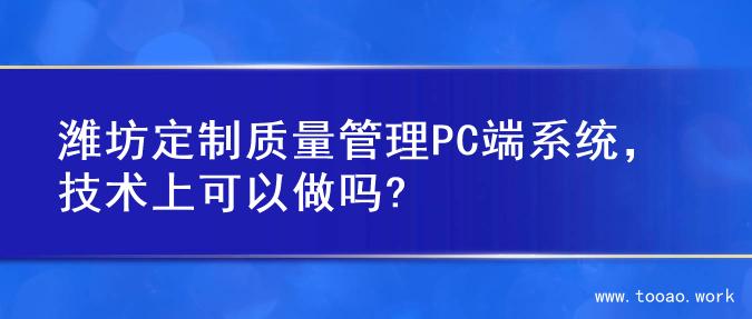 潍坊定制质量管理PC端系统，技术上可以做吗?