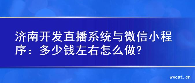 济南开发直播系统与微信小程序：多少钱左右怎么做?