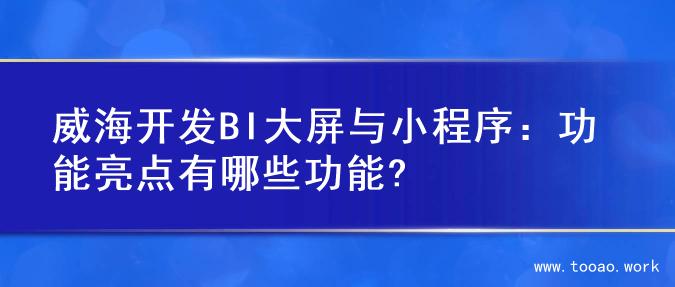 威海开发BI大屏与小程序：功能亮点有哪些功能?