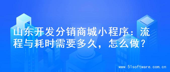 山东开发分销商城小程序：流程与耗时需要多久，怎么做？