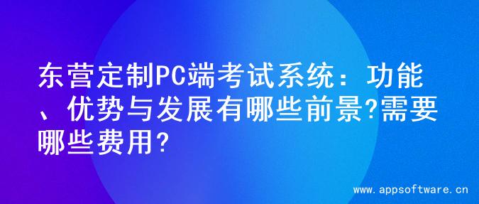 东营定制PC端考试系统：功能、优势与发展有哪些前景?需要哪些费用?