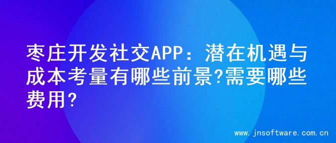 枣庄开发社交APP：潜在机遇与成本考量有哪些前景?需要哪些费用?