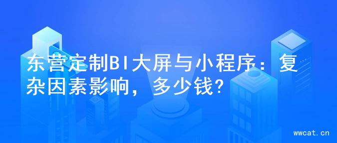 东营定制BI大屏与小程序：复杂因素影响，多少钱?