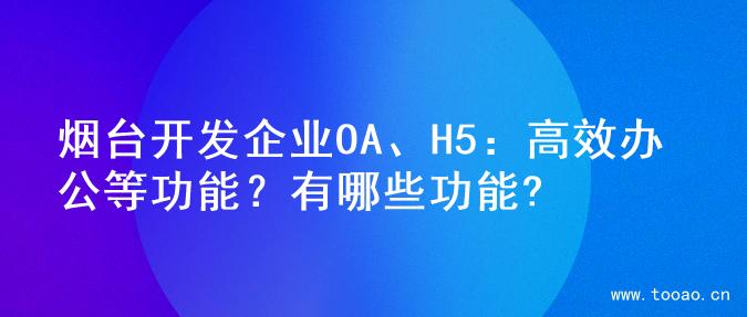 烟台开发企业OA、H5：高效办公等功能？有哪些功能?