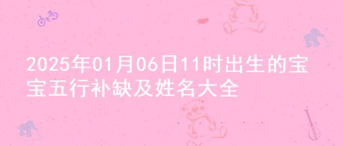 2025年01月06日11时出生的宝宝五行补缺及姓名大全