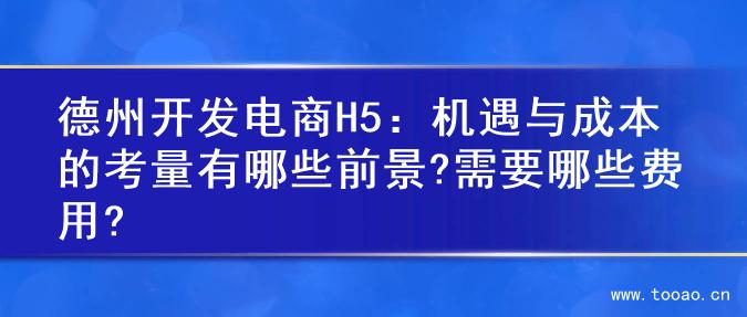 德州开发电商H5：机遇与成本的考量有哪些前景?需要哪些费用?