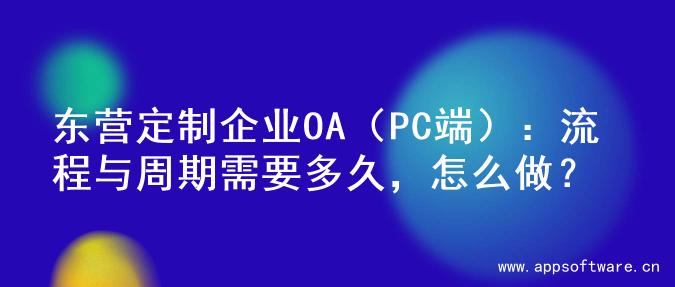 东营定制企业OA（PC端）：流程与周期需要多久，怎么做？