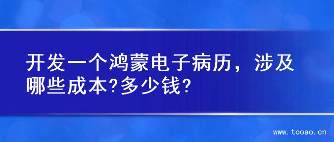 开发一个鸿蒙电子病历，涉及哪些成本?多少钱?