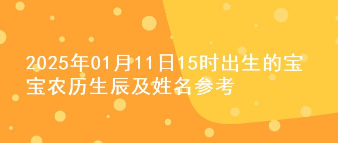 2025年01月11日15时出生的宝宝农历生辰及姓名参考
