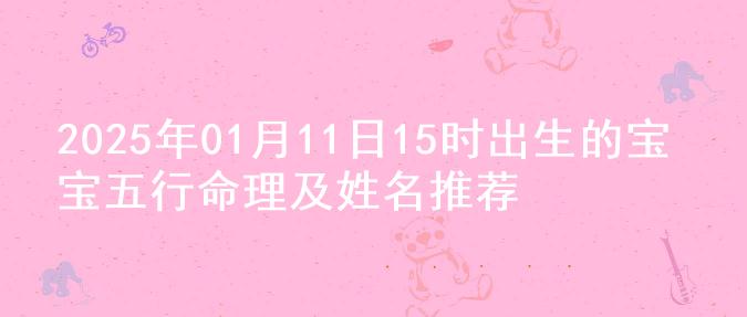 2025年01月11日15时出生的宝宝五行命理及姓名推荐