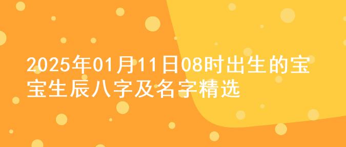 2025年01月11日08时出生的宝宝生辰八字及名字精选
