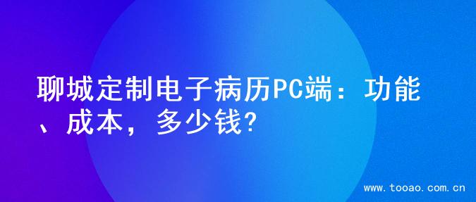 聊城定制电子病历PC端：功能、成本，多少钱?