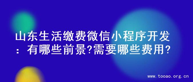 山东生活缴费微信小程序开发：有哪些前景?需要哪些费用?