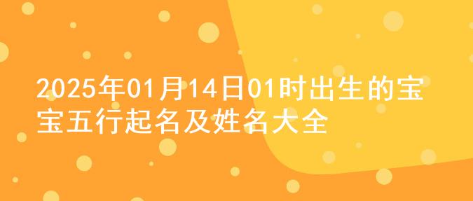 2025年01月14日01时出生的宝宝五行起名及姓名大全