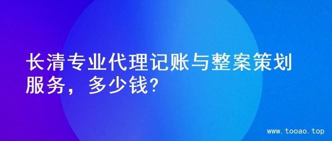 长清专业代理记账与整案策划服务，多少钱?