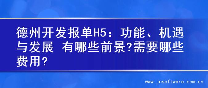 德州开发报单H5：功能、机遇与发展 有哪些前景?需要哪些费用?