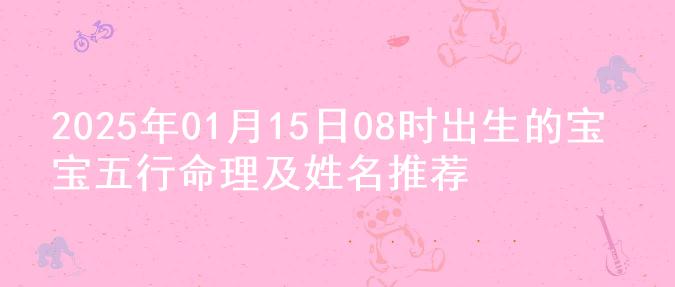 2025年01月15日08时出生的宝宝五行命理及姓名推荐