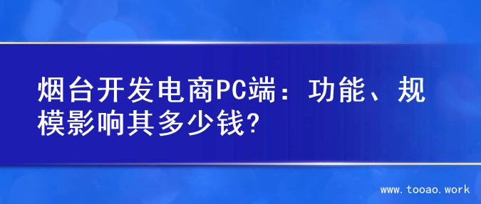 烟台开发电商PC端：功能、规模影响其多少钱?