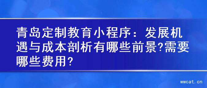 青岛定制教育小程序：发展机遇与成本剖析有哪些前景?需要哪些费用?