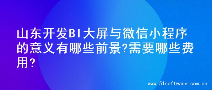 山东开发BI大屏与微信小程序的意义有哪些前景?需要哪些费用?