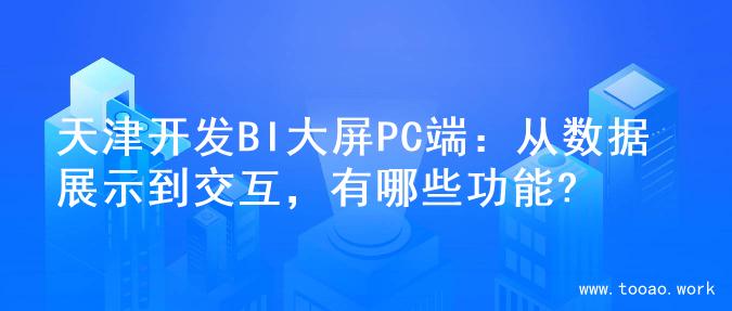 天津开发BI大屏PC端：从数据展示到交互，有哪些功能?