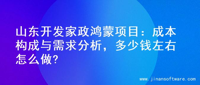 山东开发家政鸿蒙项目：成本构成与需求分析，多少钱左右怎么做?