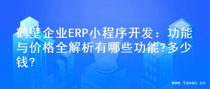 鹤壁企业ERP小程序开发：功能与价格全解析有哪些功能?多少钱?