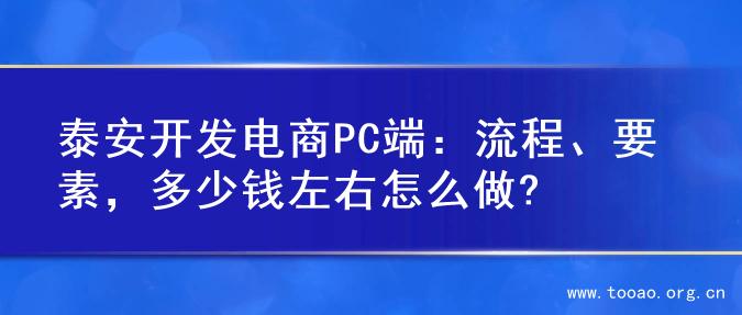 泰安开发电商PC端：流程、要素，多少钱左右怎么做?