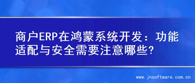 商户ERP在鸿蒙系统开发：功能适配与安全需要注意哪些?