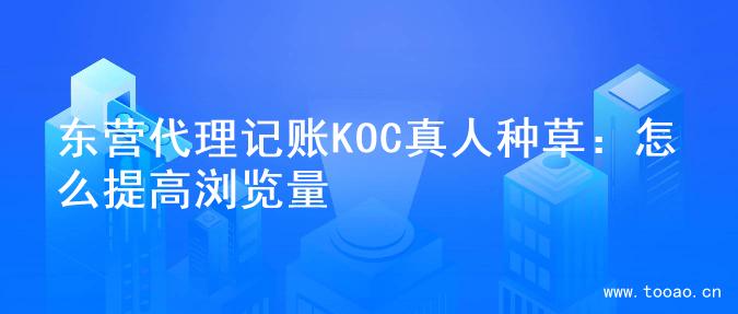 东营代理记账KOC真人种草：怎么提高浏览量