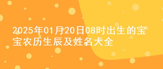 2025年01月20日08时出生的宝宝农历生辰及姓名大全