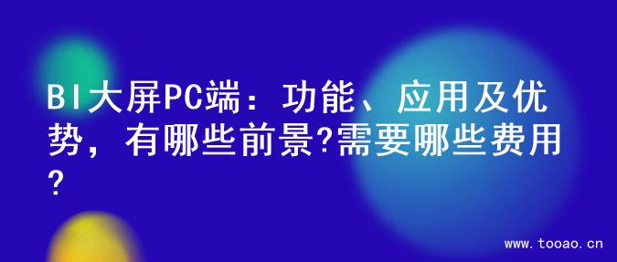 BI大屏PC端：功能、应用及优势，有哪些前景?需要哪些费用?