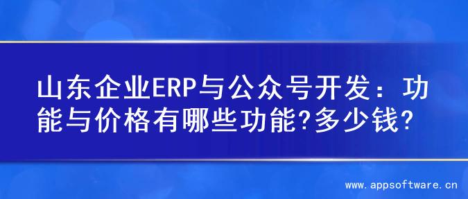 山东企业ERP与公众号开发：功能与价格有哪些功能?多少钱?