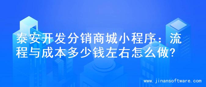 泰安开发分销商城小程序：流程与成本多少钱左右怎么做?